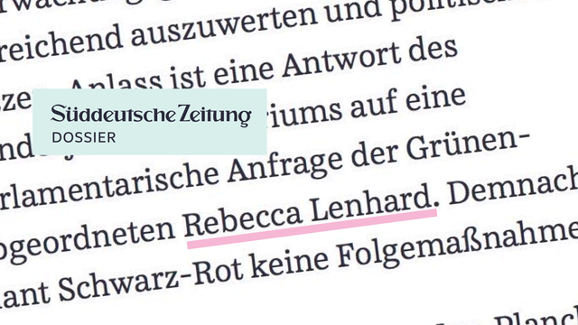 Süddeutsche Zeitung Dossier berichtet über meine Anfrag an Justizministerin Hubig