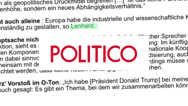 Politico berichtet über meine Kritik an Merz´ Plänen zu 6G