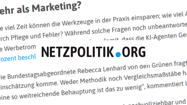 Netzpolitik berichtet über meine schriftliche Frage zu KI-Einsatz in Behörden
