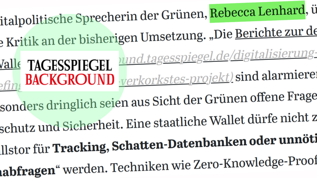 Tagesspiegel Background berichtet über meine Kritik an der bisherigen Umsetzung der EUDI-Wallet