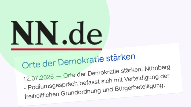 NN über ein Podiumsgespräch zur Stärkung von Orten der Demokratie