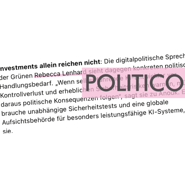 Politico Pro: Besorgniserregende KI-Entwicklungen erfordern politisches Handeln