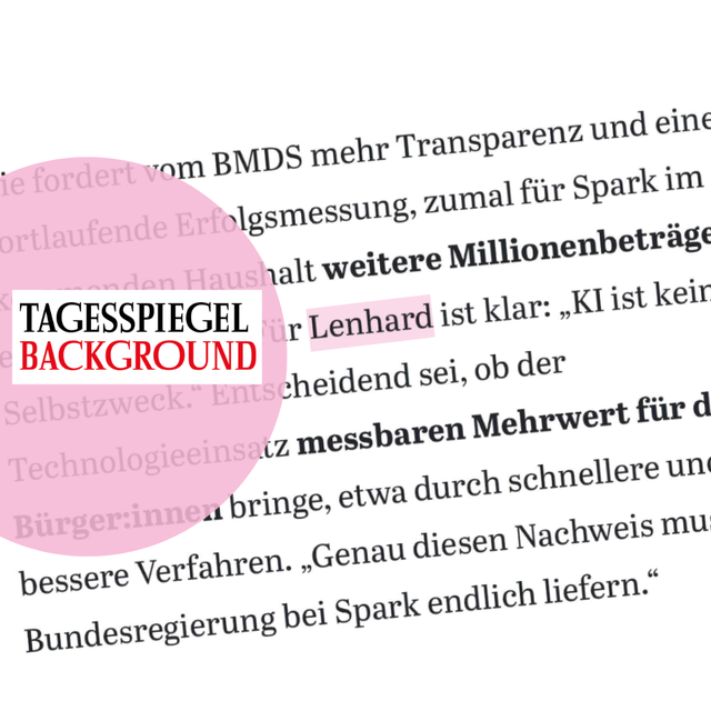 Tagesspiegel Background: Meine Kritik über die intransparente Nutzung von Spark KI von der Bundesregierung